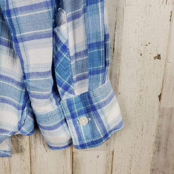 Kenneth Cole Reaction Plaid Button Down Shirt Blue & White Size 2X - Picture 10 of 11